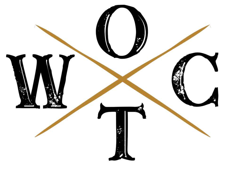 black and yellow logo of local manassas old town whiskey club